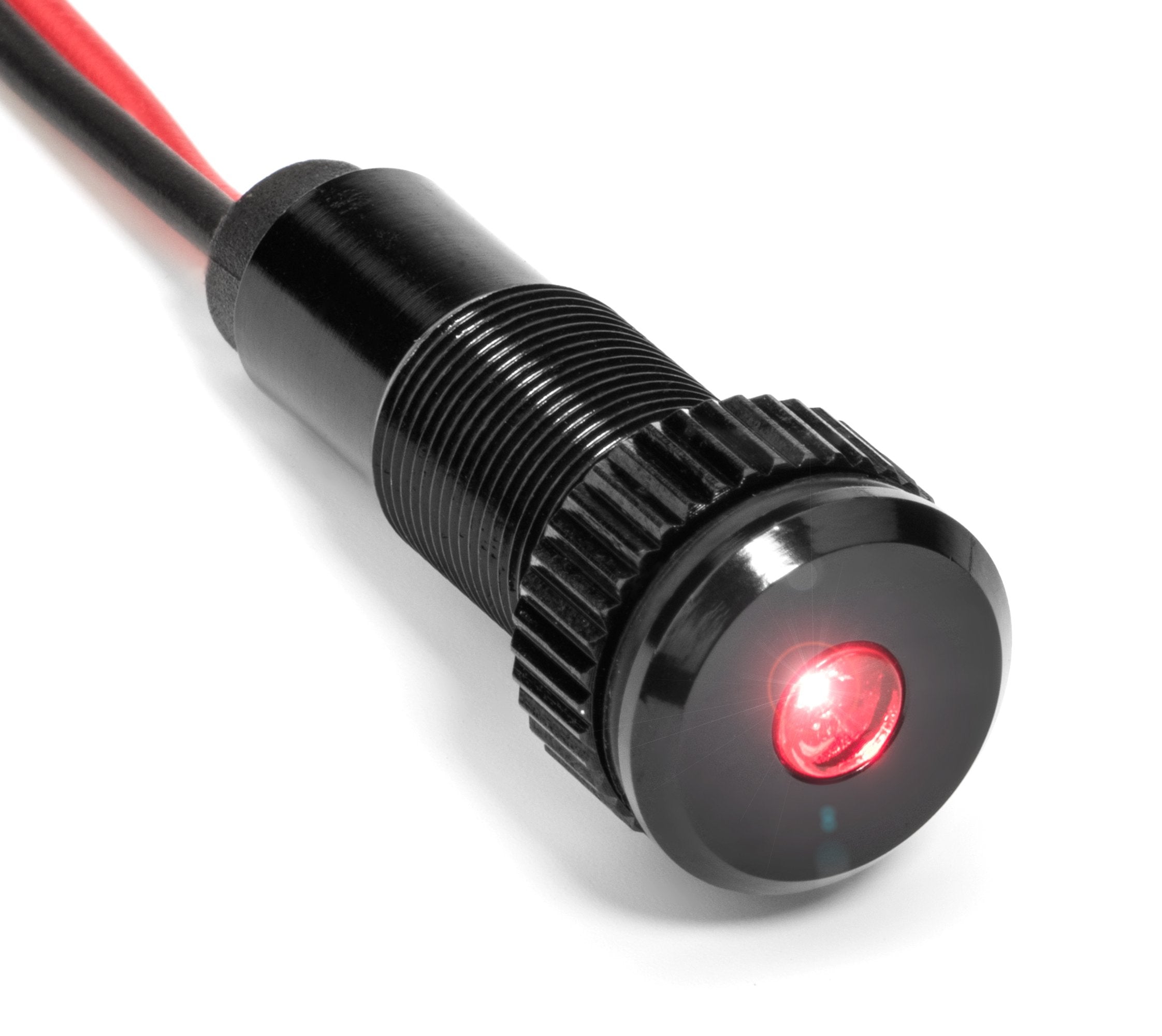 Plug-N-Play Instrument Cluster Led Indicator Light Dash Bulbs. Aluminum Pilot Lights. Colored Acrylic Lens. Flush Panel Mount 5/16" 8Mm 12V For Speedometer Odometer Tachometer (Black Bezel, Red Led)